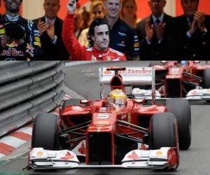 yapboz Fernando Alonso - Ferrari - gp Monaco 2012 (3 pozisyon)